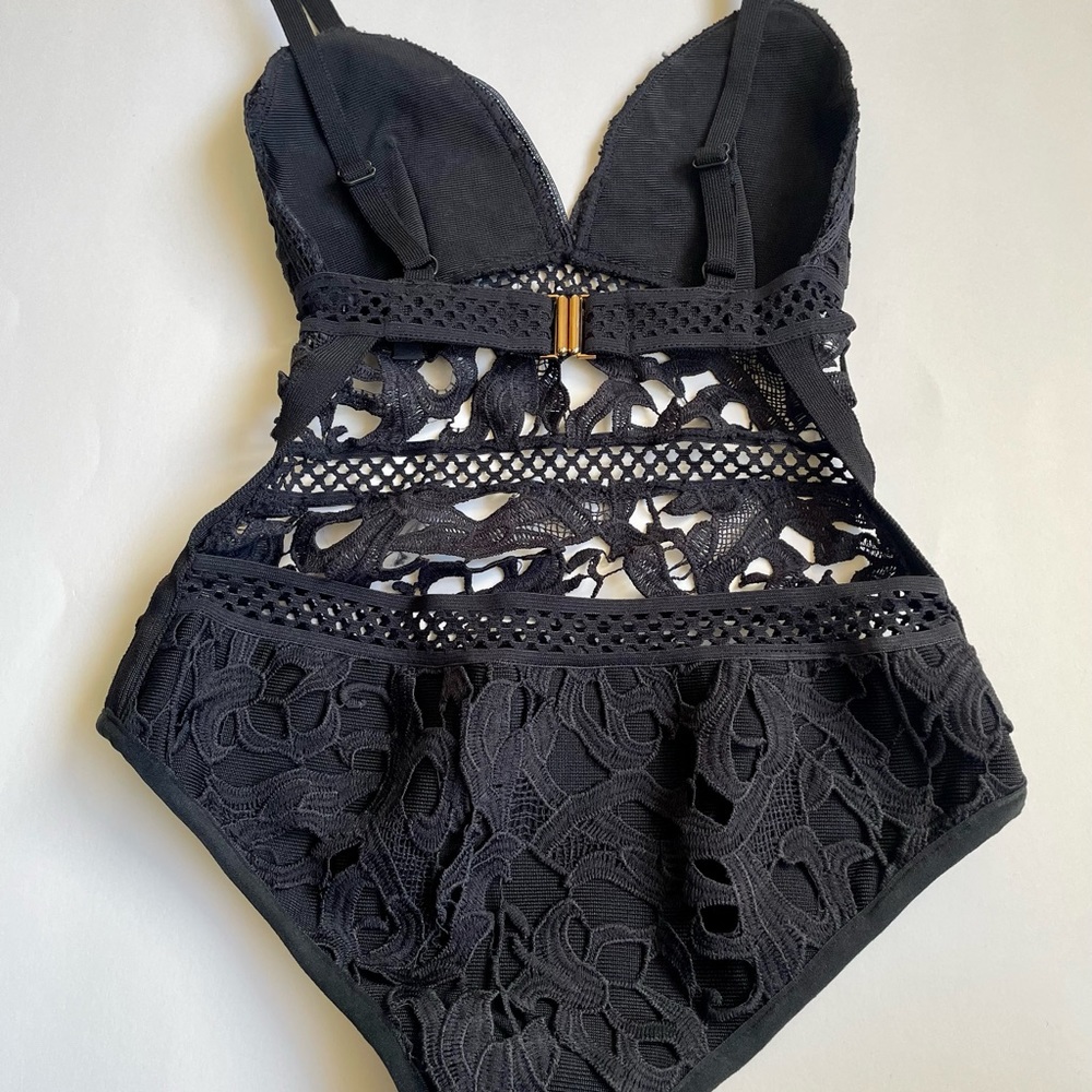 Misguided black one piece swimsuit. - Picture 5 of 5
